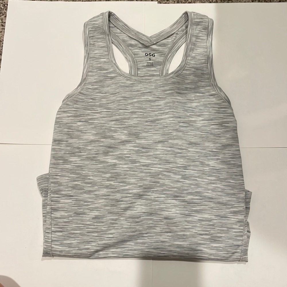 DSG gray and white razor back tank